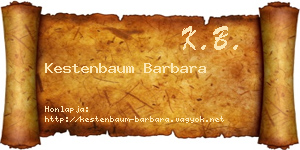 Kestenbaum Barbara névjegykártya